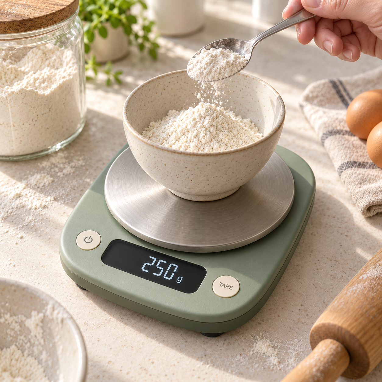 Digital Kitchen Scale in use